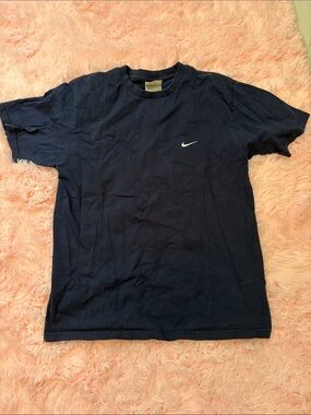 Nike Navy Short Sleeve Crew Tee with Small White Swoosh